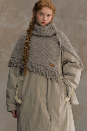 Wool Knitted Cape Cardigan