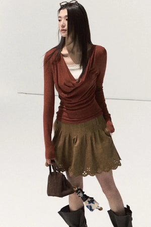 Wool Lace Knit Top