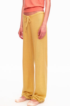 Wool Low-Waisted Drawstring Knit Pants