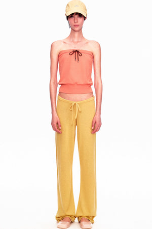 Wool Low-Waisted Drawstring Knit Pants