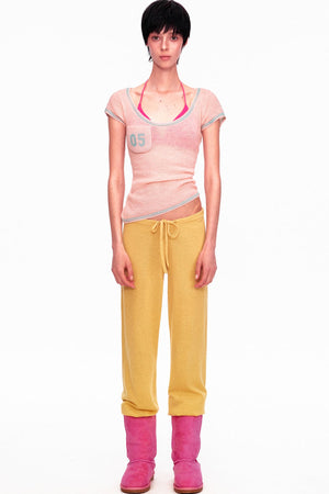 Wool Low-Waisted Drawstring Knit Pants