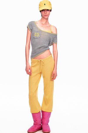 Wool Low-Waisted Drawstring Knit Pants
