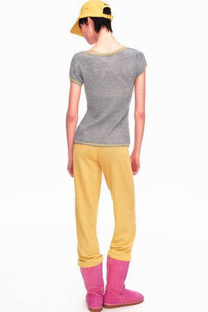 Wool Low-Waisted Drawstring Knit Pants