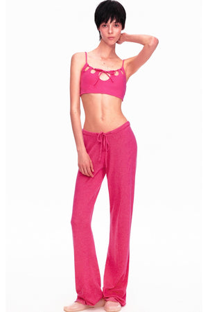 Wool Low-Waisted Drawstring Knit Pants