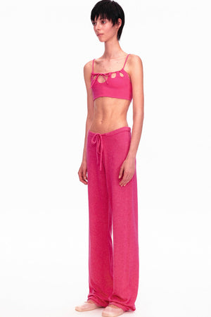 Wool Low-Waisted Drawstring Knit Pants