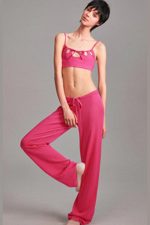 Wool Low-Waisted Drawstring Knit Pants