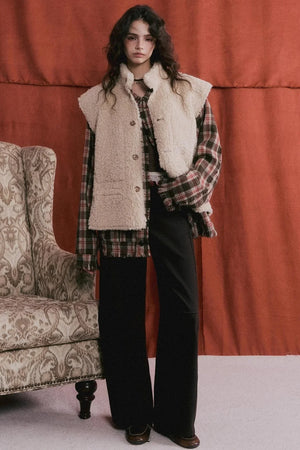 Wool Plaid Frayed Shirt