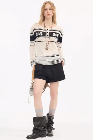 Wool Pleated Khaki Shorts