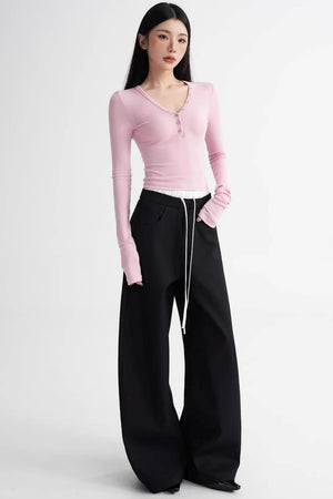 Wool Ruched Sleeve Top
