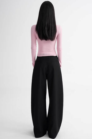 Wool Ruched Sleeve Top