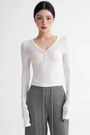 Wool Ruched Sleeve Top