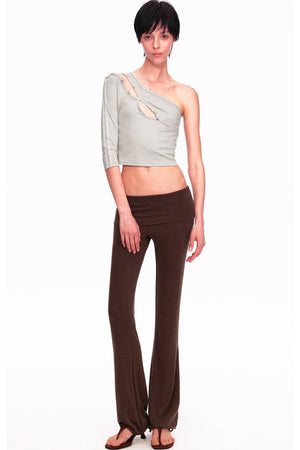 Wool Slightly Flared Cuffed Pants