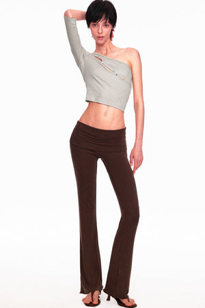 Wool Slightly Flared Cuffed Pants