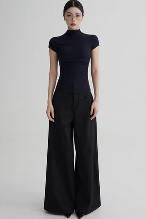 Wool Twist Collar Top