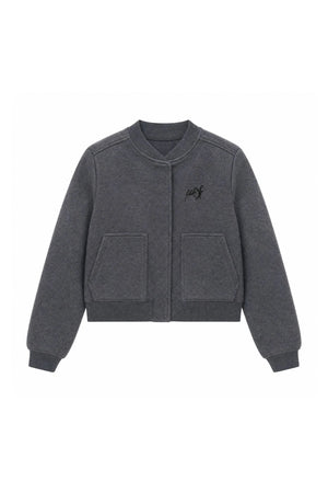 Woolen Baseball Jacket with Tiered Shirt Dress Set-Up