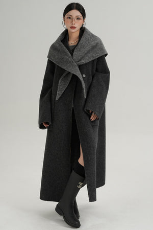 Woolen Elegance Long Jacket
