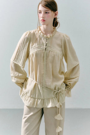 Woven Lace Acetate Top