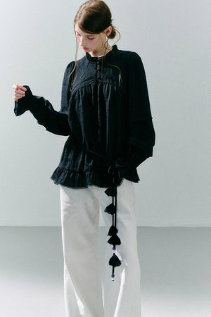 Woven Lace Acetate Top