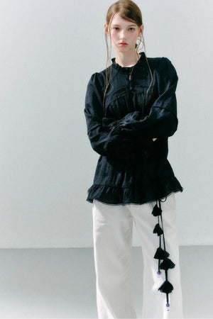 Woven Lace Acetate Top