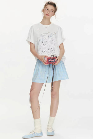 Woven Track Lace Midi Skirt