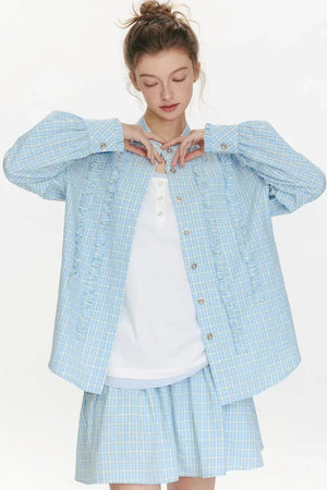 Woven Trajectory Ruffled Shirt