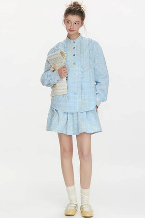 Woven Trajectory Ruffled Shirt