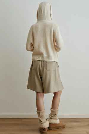 Yarn-Dyed Wool Bermuda Skirt