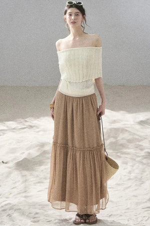 Youthful Off-Shoulder Knit Top