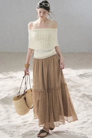 Youthful Off-Shoulder Knit Top