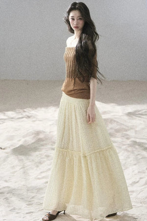 Youthful Off-Shoulder Knit Top