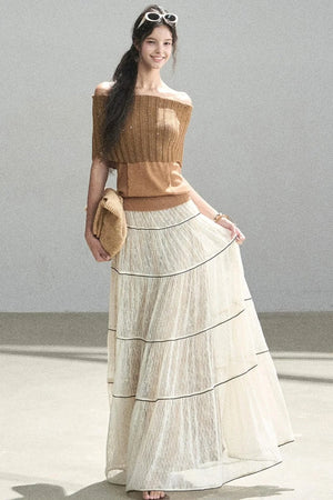 Youthful Off-Shoulder Knit Top