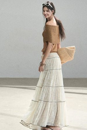 Youthful Off-Shoulder Knit Top