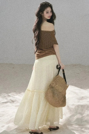 Youthful Off-Shoulder Knit Top