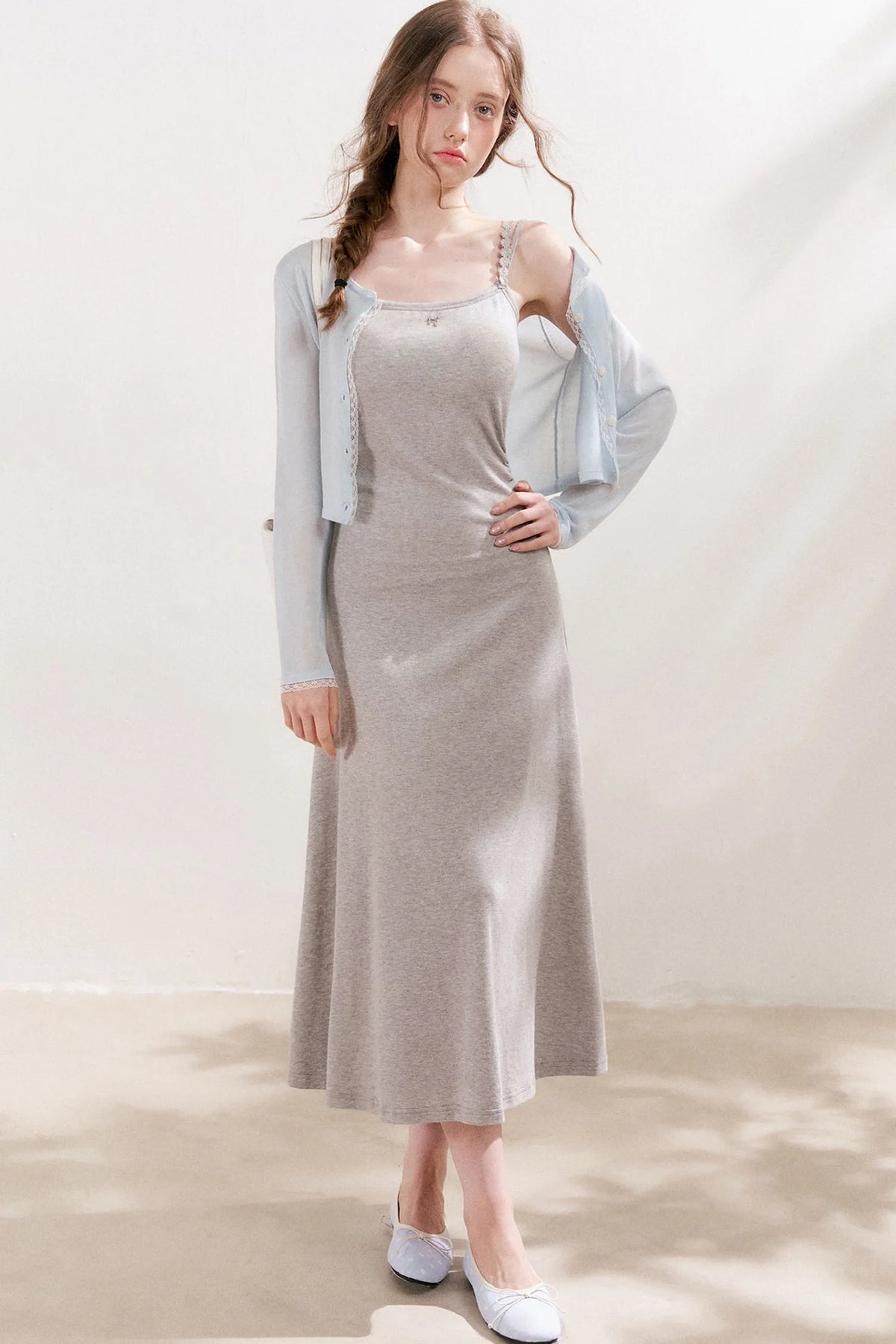 100% Lyocell Lace Trim Sheer Knit Cardigan