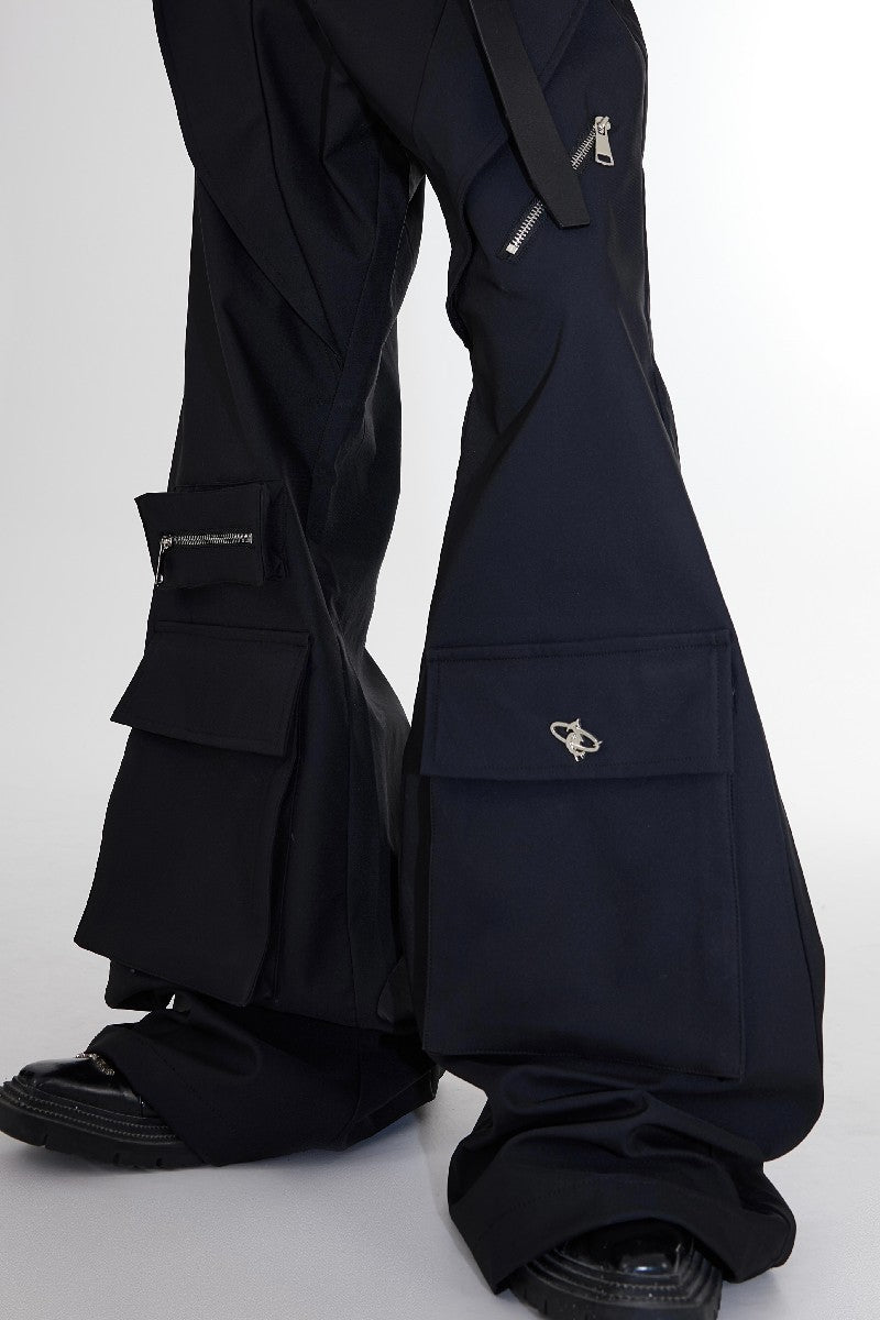 Multi Pocket Flared Trousers
