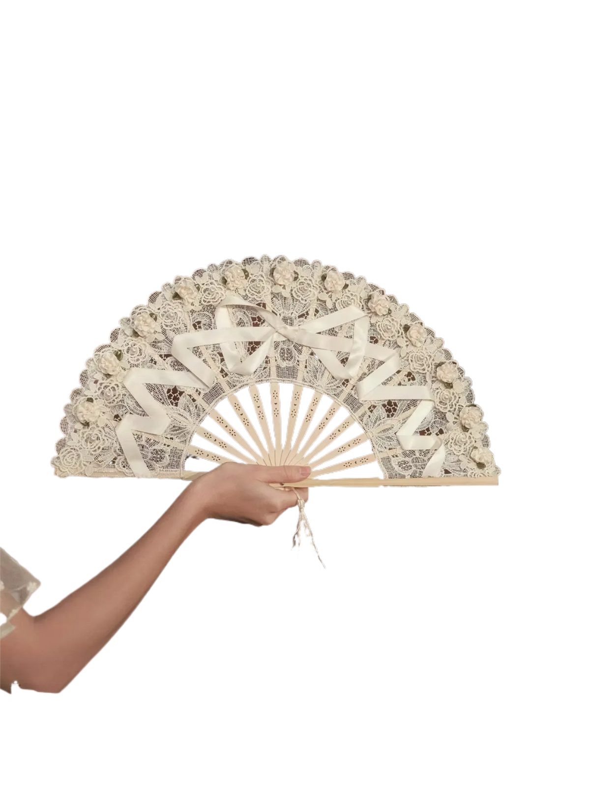 Royal Banquet Lace Embroidered Folding Fan