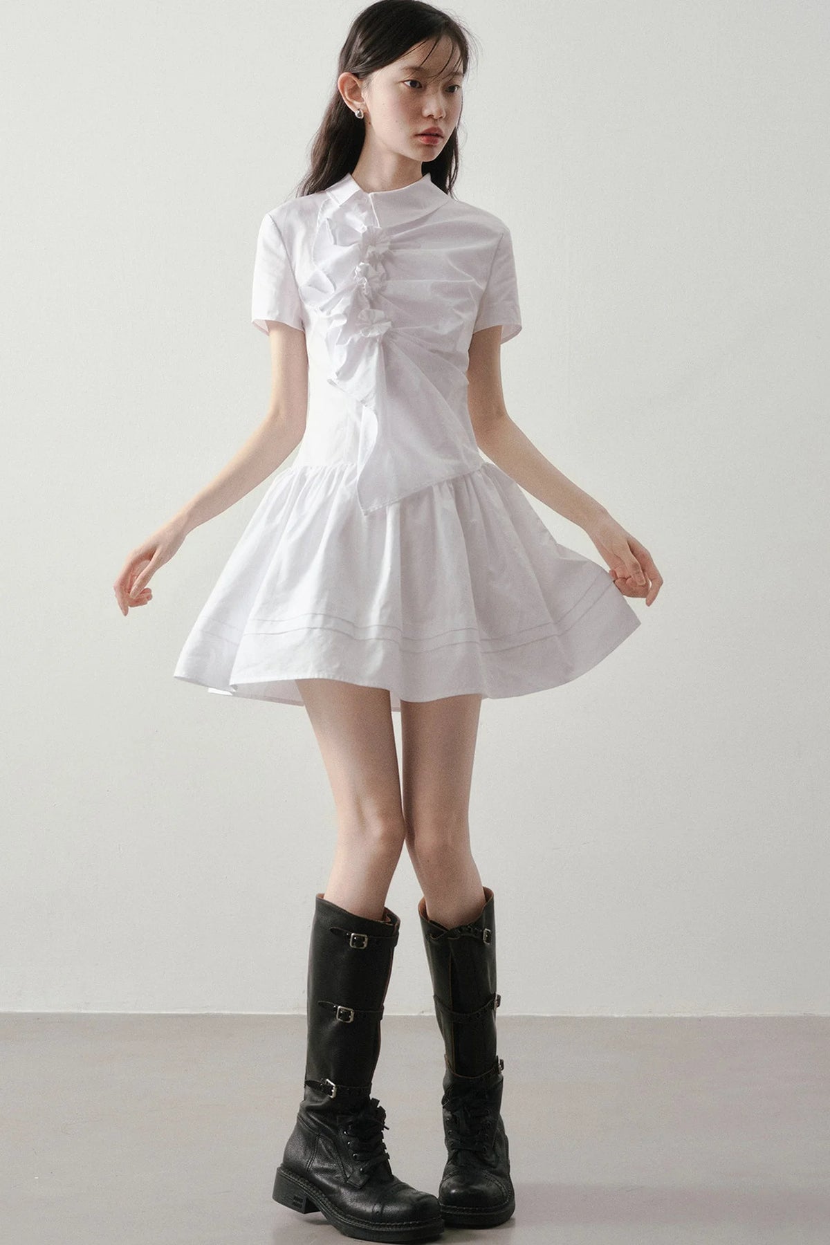 3D Floral Shirt Dress