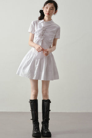 3D Floral Shirt Dress