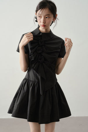 3D Floral Shirt Dress
