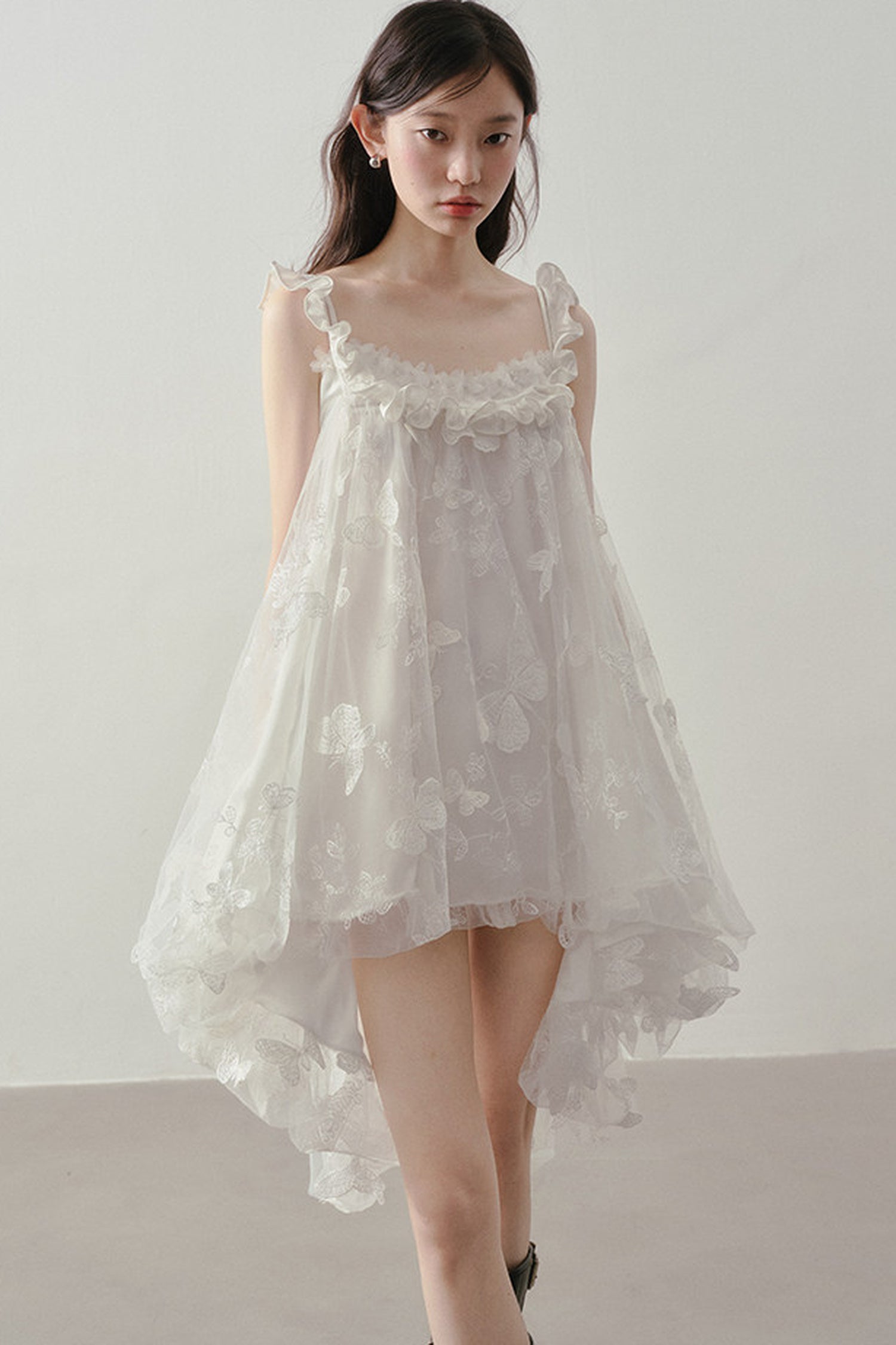 3D Floral Suspender Dress