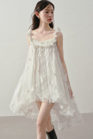 3D Floral Suspender Dress