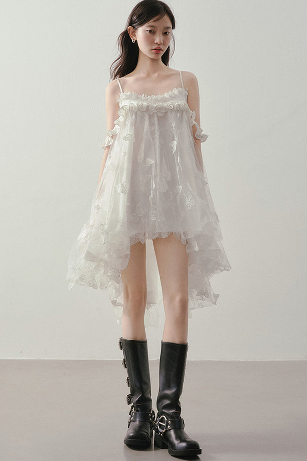 3D Floral Suspender Dress