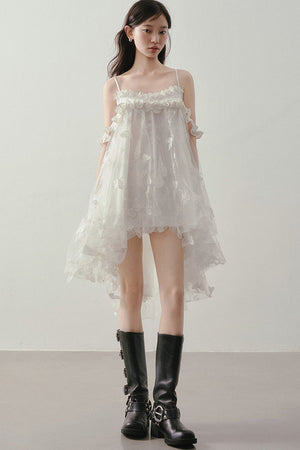 3D Floral Suspender Dress