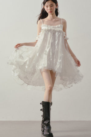 3D Floral Suspender Dress