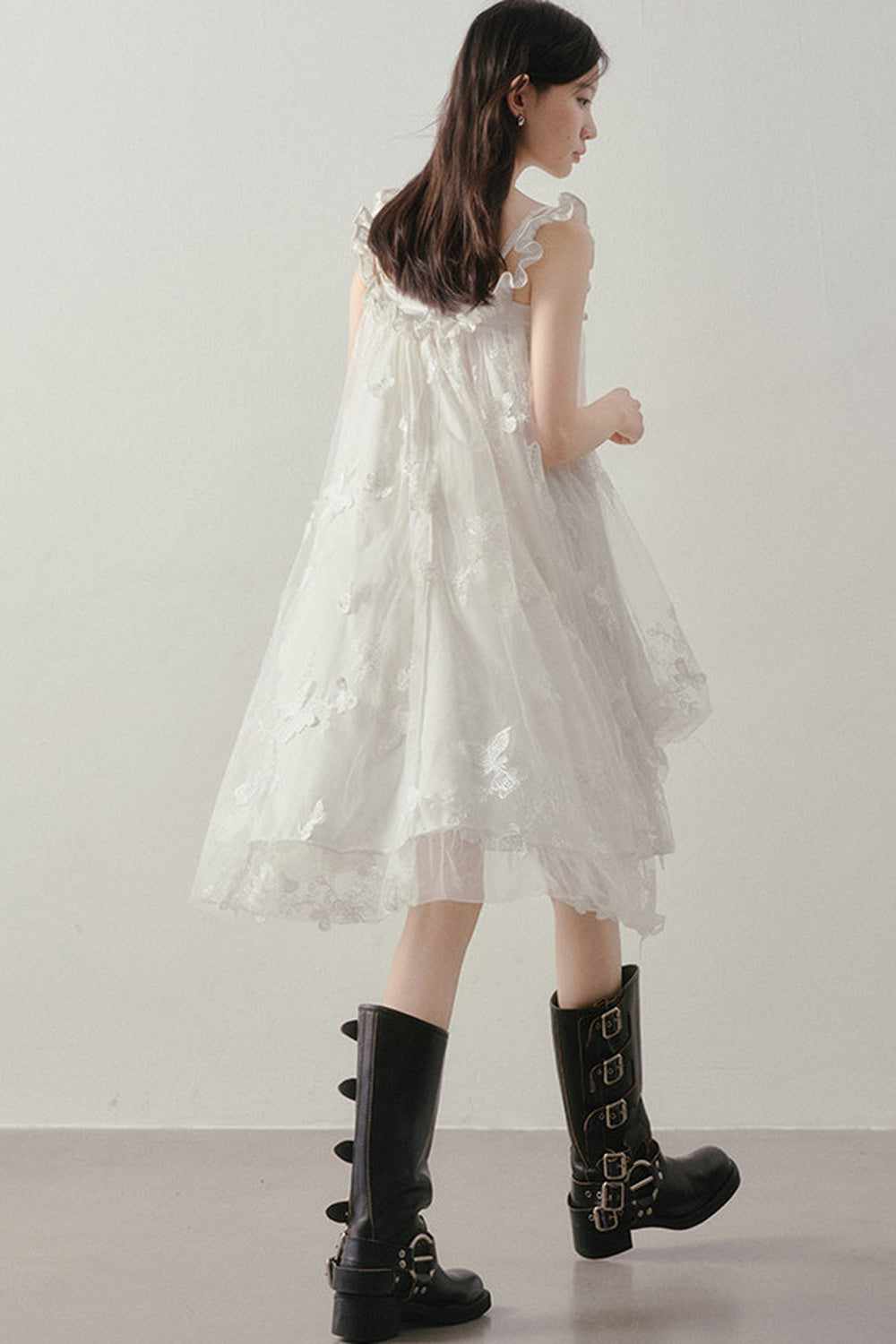 3D Floral Suspender Dress