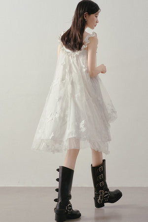 3D Floral Suspender Dress