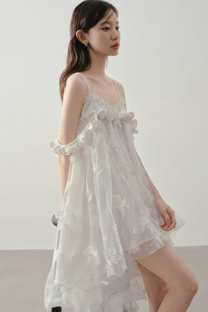 3D Floral Suspender Dress