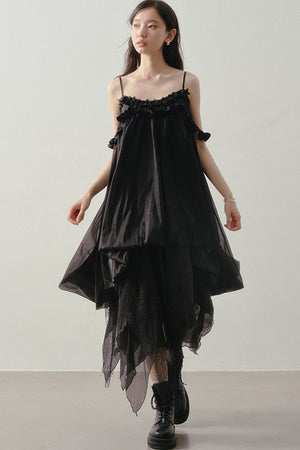 3D Floral Suspender Dress