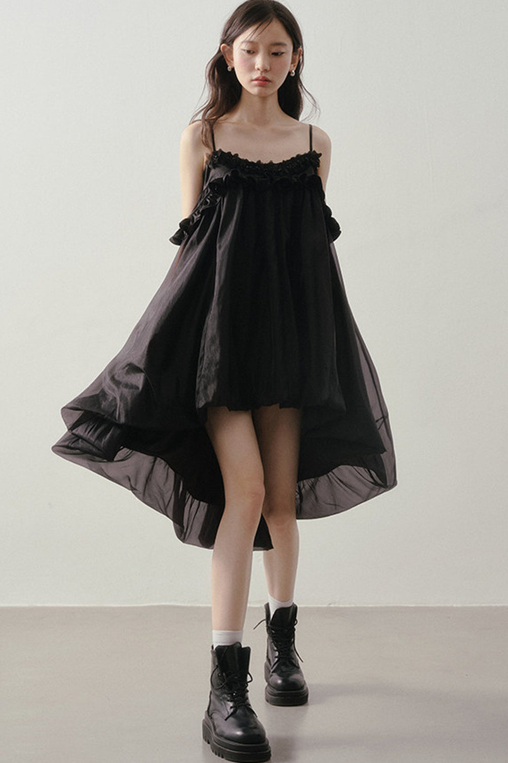 3D Floral Suspender Dress