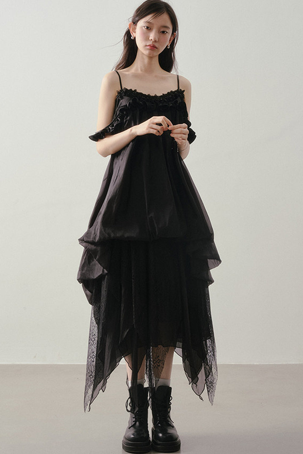 3D Floral Suspender Dress